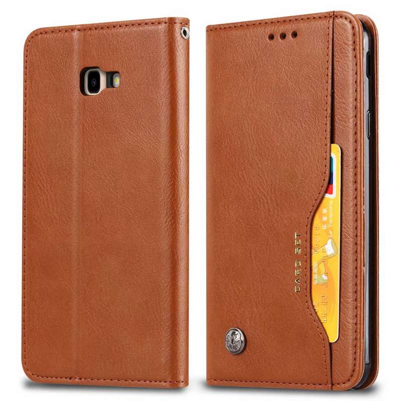 Case Samsung Galaxy J4+#เคสฝาพับแบบกระเป๋าสตางค์หนัง PU มีช่องเสียบบัตรคุณภาพดี