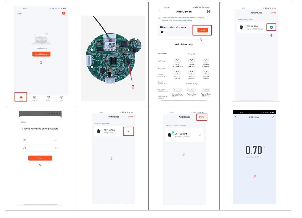 เซ็นเซอร์อัลตร้าโซนิคไร้สายตรวจสอบ ระดับน้ำในถังน้ำ ระดับน้ำ
