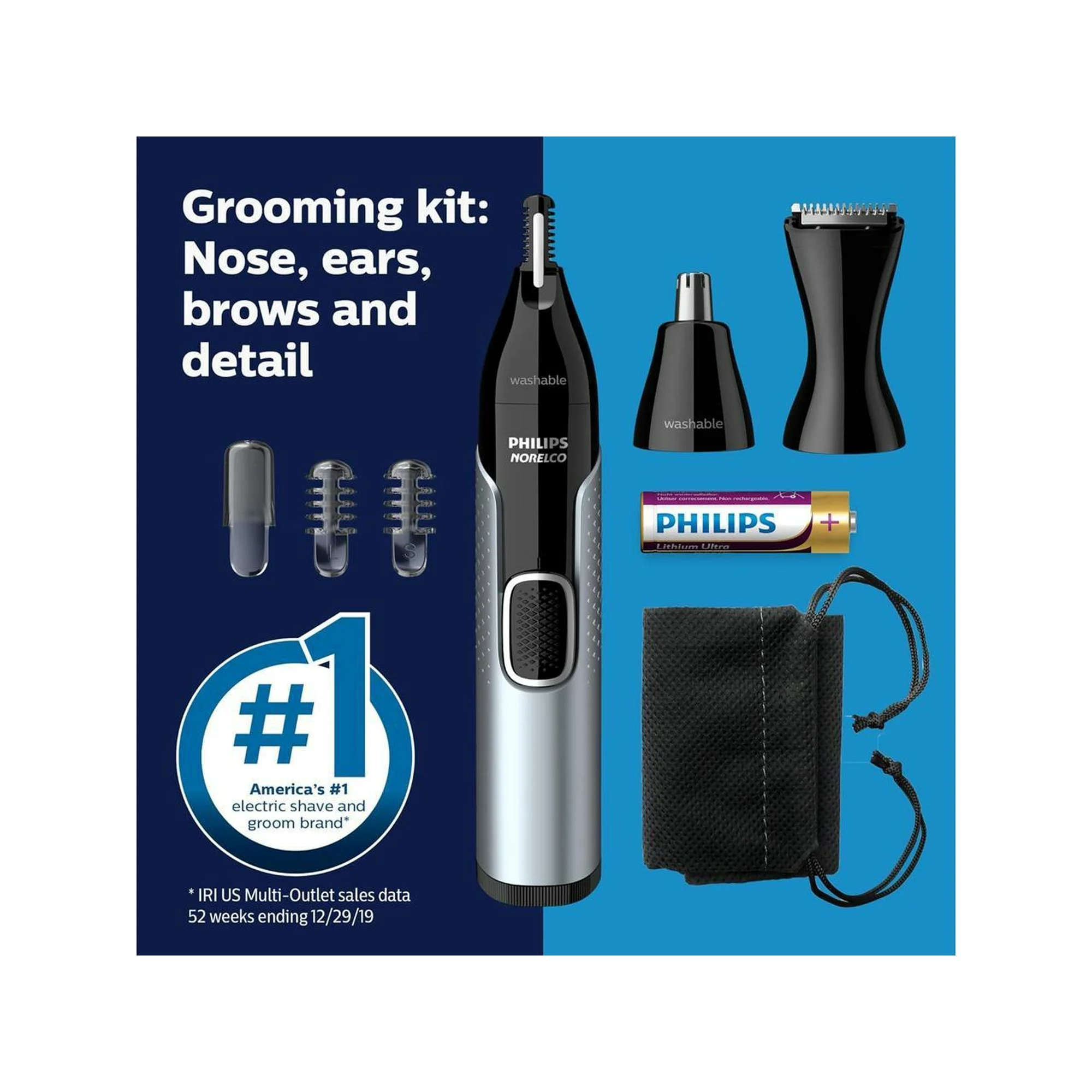 Philips® Norelco Nose Trimmer 5000 #NT5600/42 or NT5600/62 ฟิลิปส์ เครื่องตัดแต่งขนจมูก+ขนบนใบหน้า