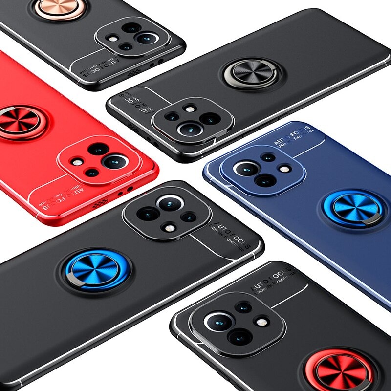 เคส Xiaomi Mi 11 #เคสฝาหลัง TPU Finger Ring Kickstand (แผ่นโลหะแบบ Built-in)