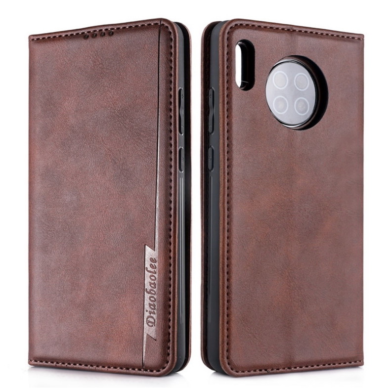 Case Huawei Mate 30 Pro #เคสฝาพับปกหนังสไตล์วินเทจดูดซับอัตโนมัติแบบกระเป๋าสตางค์ Luxury Flip Leather Case Card Holder Stand Magnetic Retro wear-resisting Phone Cover