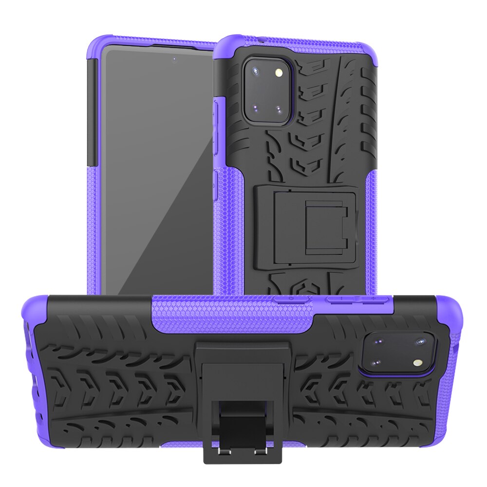 Case Samsung Galaxy Note 10 lite #เคสฝาหลังกันลื่น Cool Tyre Pattern Kickstand (PC + TPU)