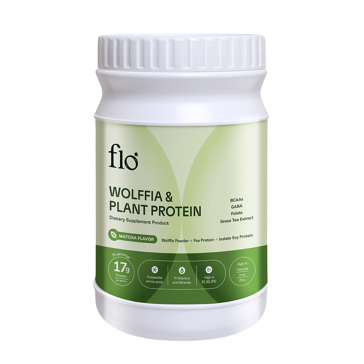 Flo โปรตีนผำ รสมัทฉะ 450g โปรตีนพืช วิตามินครบ Wolffia and Plant Protein Matcha