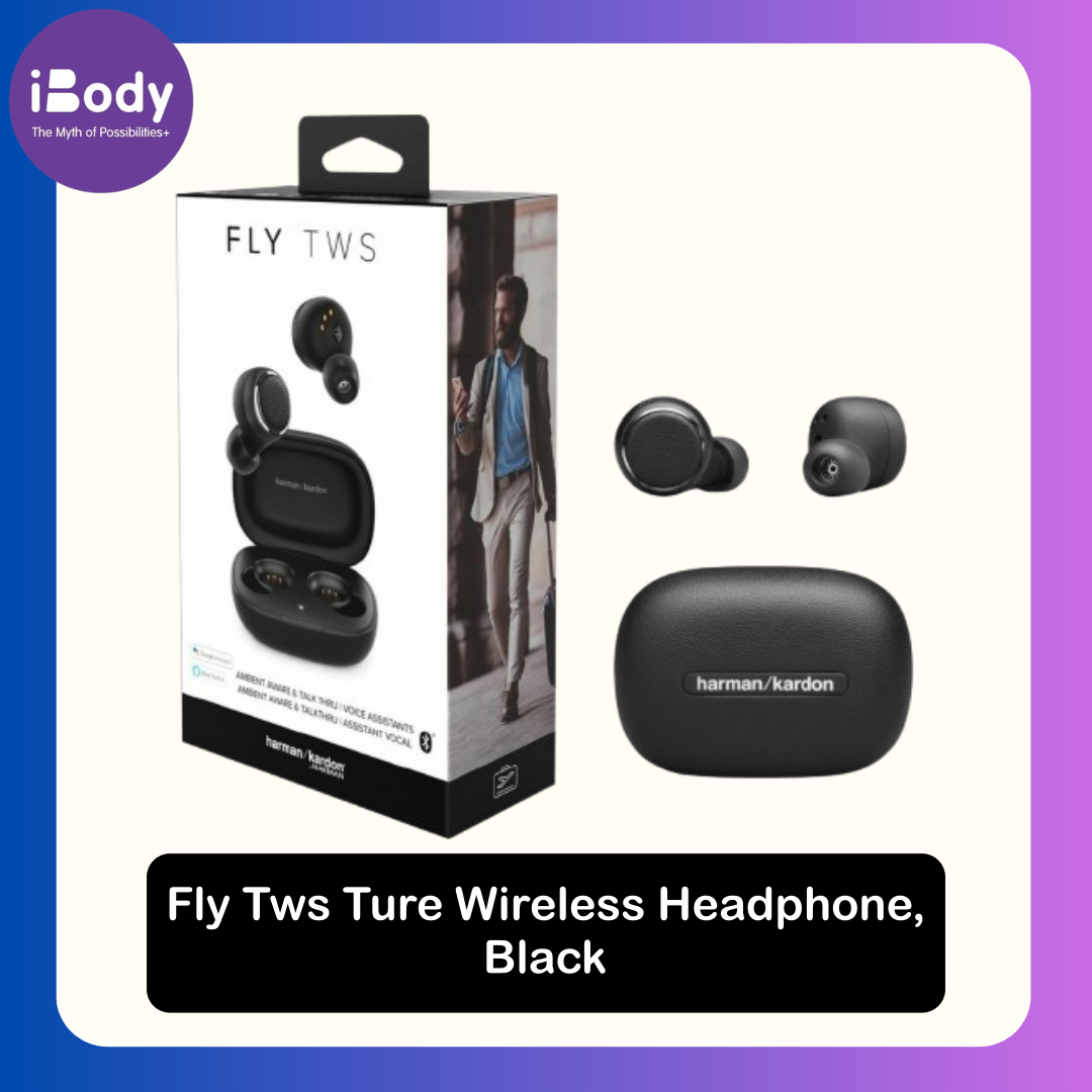 (Harman Kardon®) Fly Tws Ture Wireless Headphone, Black หูฟังไร้สาย แบบ In-Ear