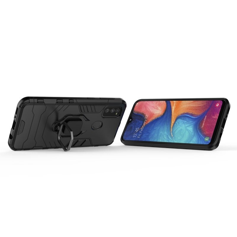 Case Samsung Galaxy M21 #เคสฝาหลังพลาสติกแข็ง +TPU Hybrid Case มีแหวนสวมนิ้วโลหะ