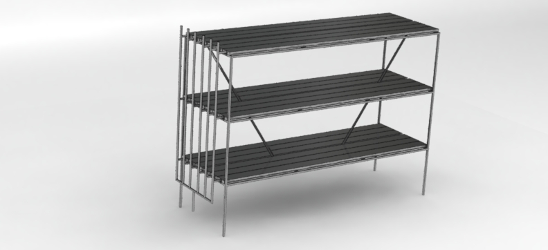 แท่นปลูกพืชแบบราง 2 ชั้น