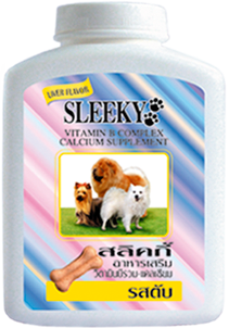 Sleeky วิตามินบี+แคลเซียมเม็ด รสตับ 140g