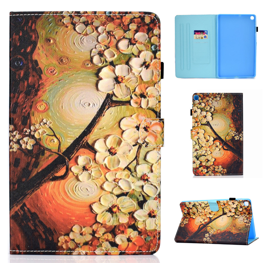 Case Samsung Galaxy Tab S6 Lite 10.4 SM-P610 P615 P617 #เคสฝาพับหนัง PU พิมพ์ลาย Pattern Printing PU Leather Flip