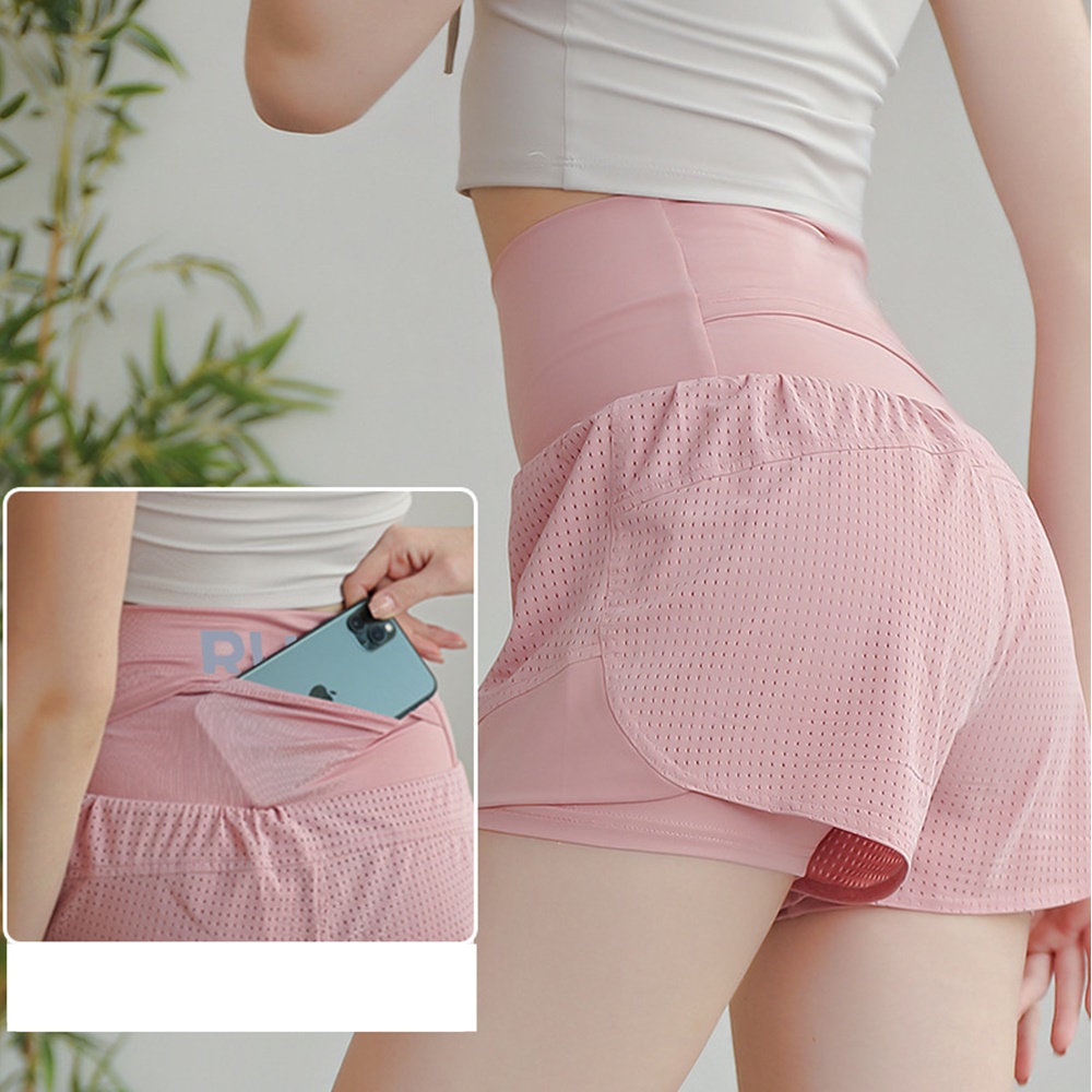 กางเกงวิ่งมาราธอน 2" วิ่งเทรล woman เอวสูงปิดพุงมีซิปกระเป๋าด้านหลัง (G21)