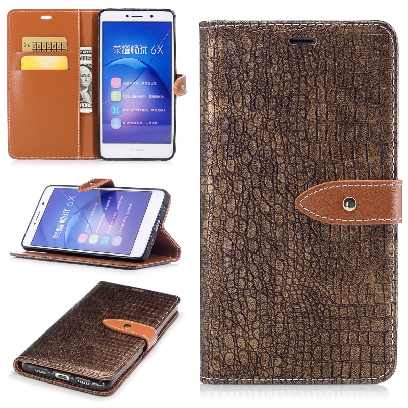 Case Huawei GR5 2017 เคสแบบกระเป๋าสตางค์หนัง PU ลายผิวจระเข้ คุณภาพดี