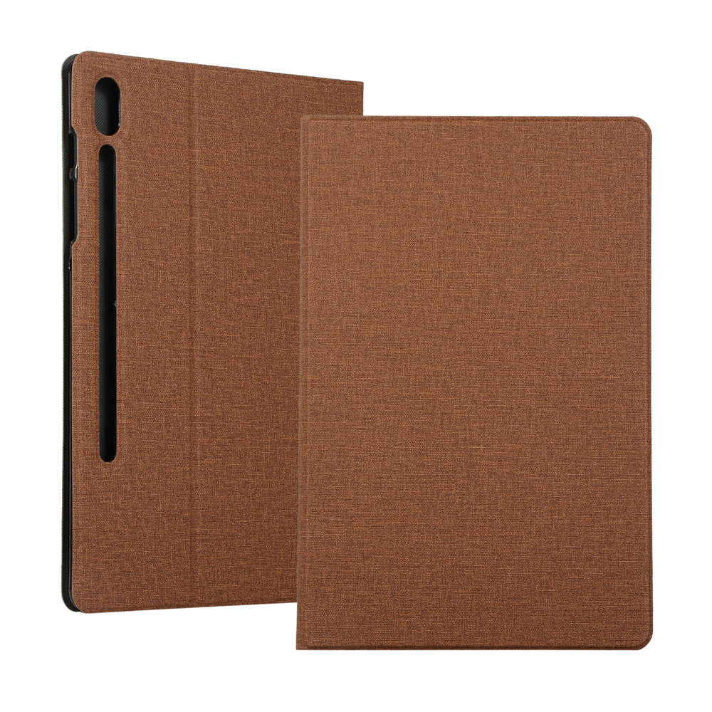 Case Samsung Galaxy Tab S7 SM-T870 SM-T875 #เคสฝาพับผิวเคลือบ Cloth Coated Leather Stand Flip