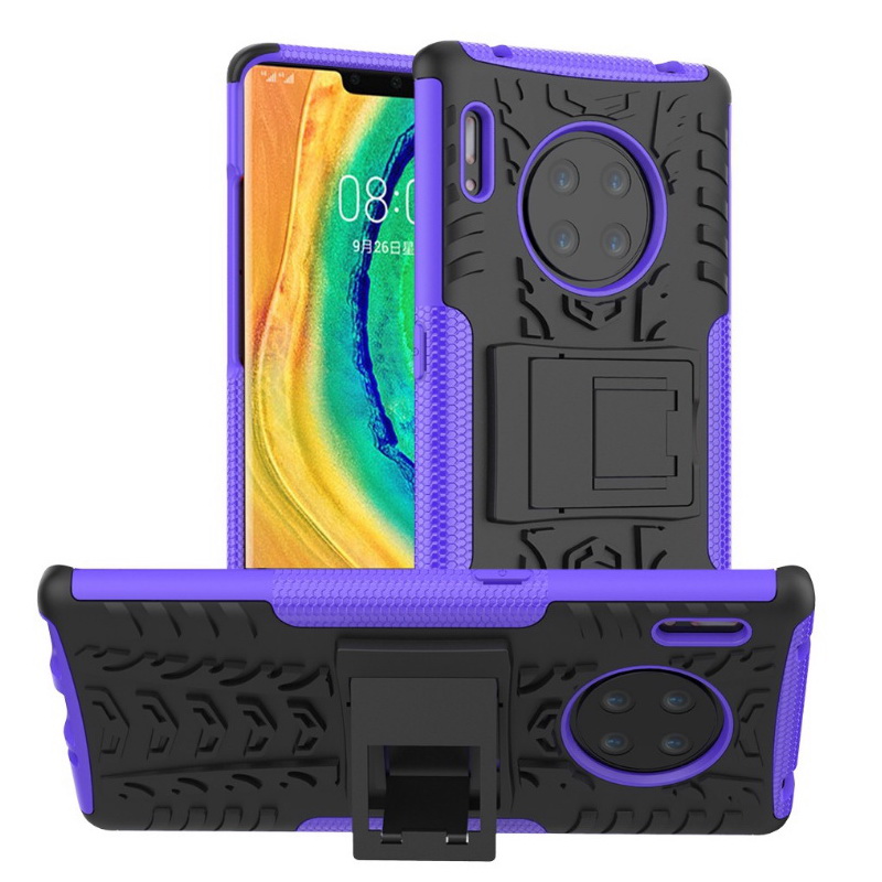 Case Huawei Mate 30 Pro #เคสฝาหลังกันลื่น Cool Tyre Pattern Kickstand (PC + TPU)