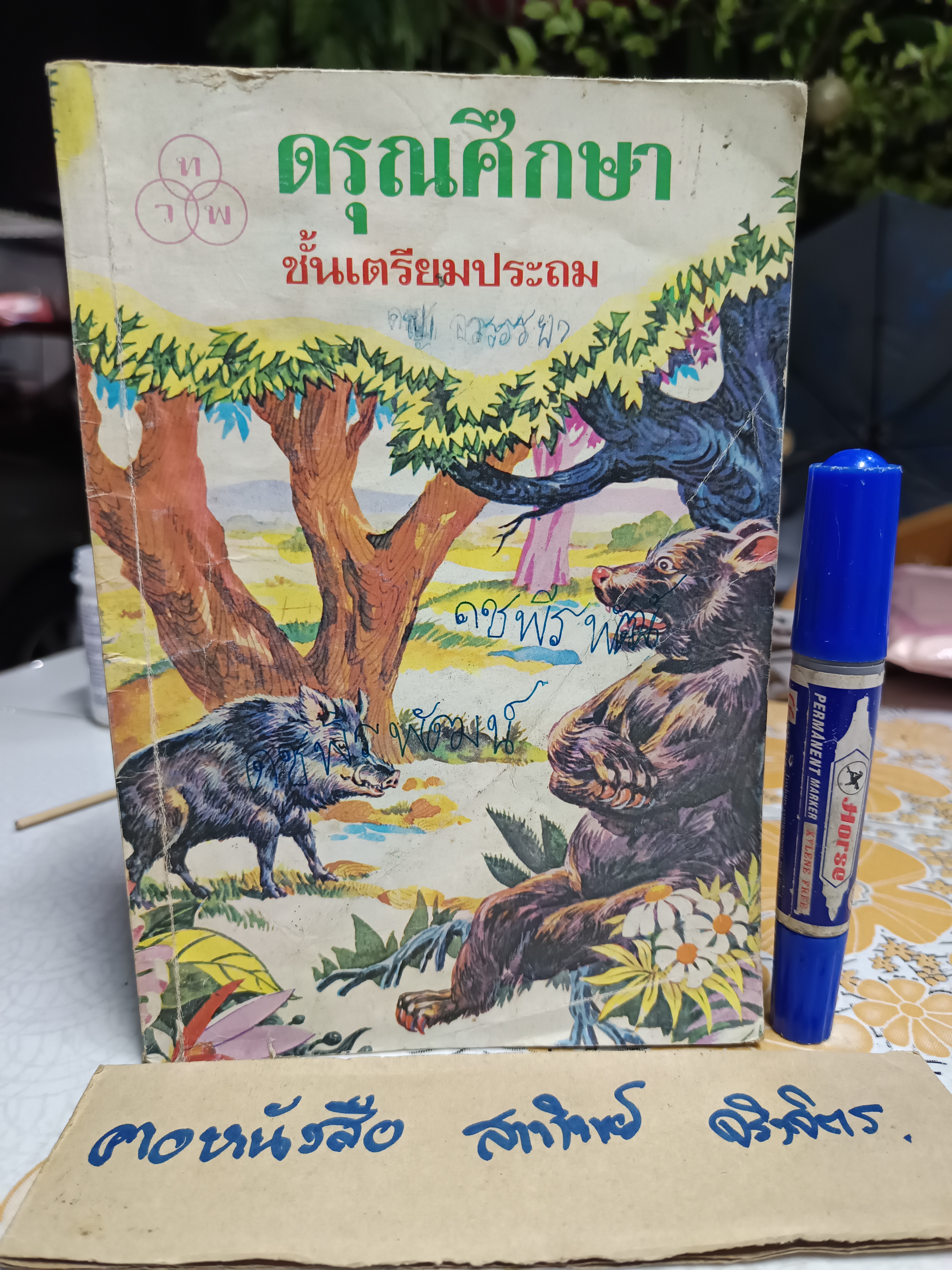 ดรุณศึกษา แบบเรียนภาษาไทย ระดับชั้นประถมศึกษา แต่งโดย ฟ. ฮีแลร์ โรงพิมพ์ไทยวัฒนาพานิช จัดพิมพ์ (ขายรวม 5เล่ม)