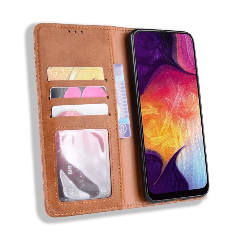 เคส Samsung Galaxy S8 Plus #เคสฝาพับปกหนังสไตล์วินเทจดูดซับอัตโนมัติแบบกระเป๋าสตางค์