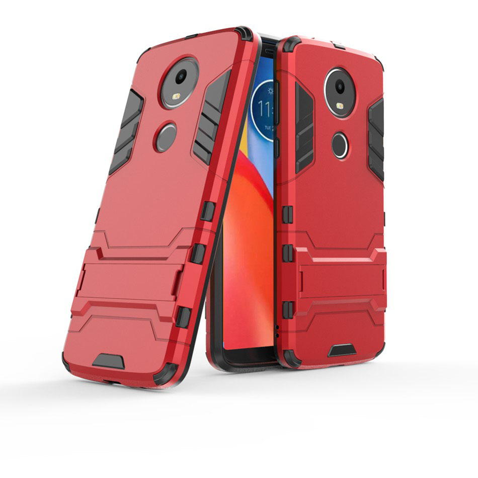 เคส Moto E5 Plus #เคสฝาหลังพลาสติก ไฮบริด TPU + Kickstand