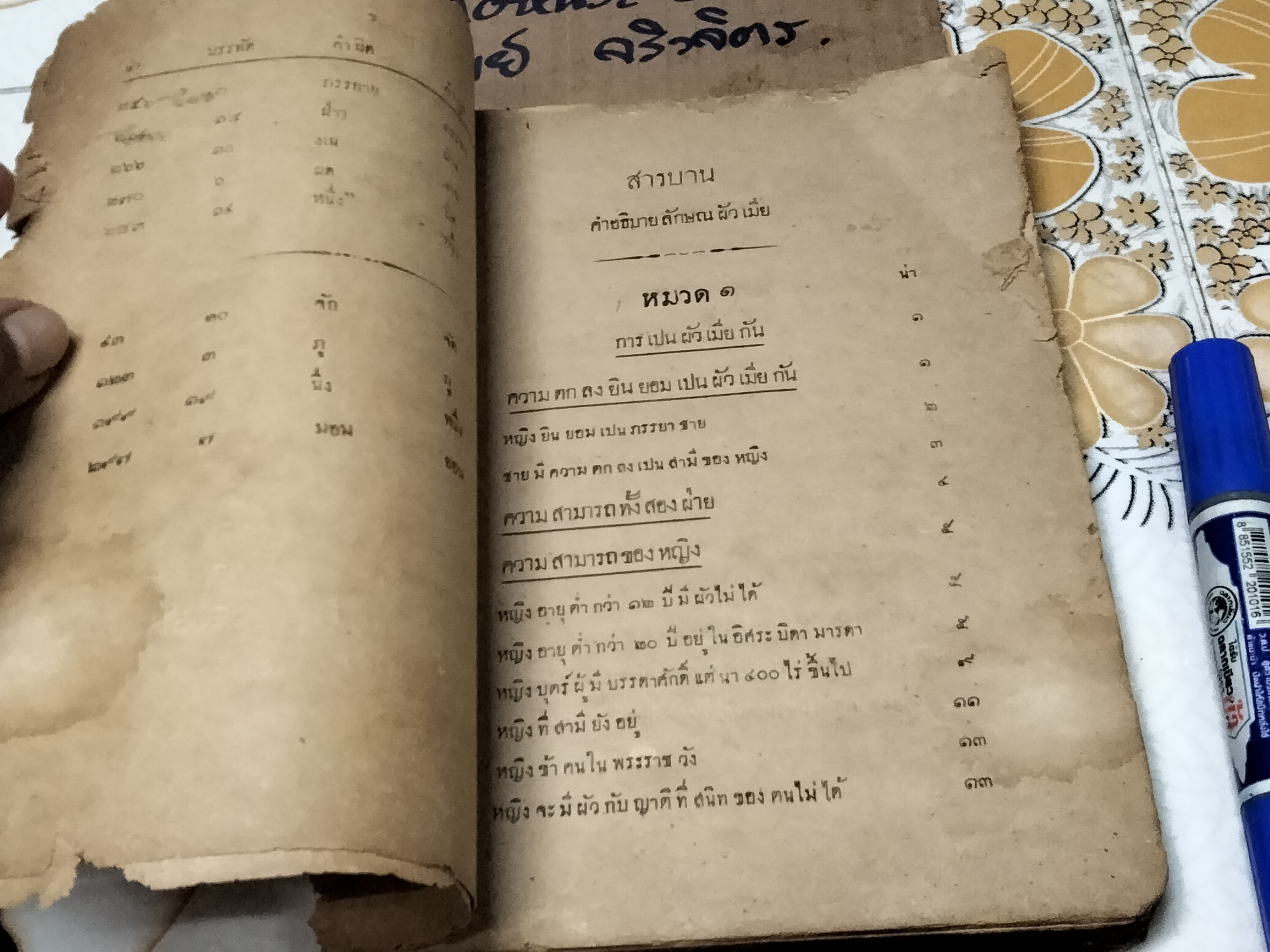 คำอธิบาย ลักษณ ผัวเมีย โดย พระยาพิจารณาปฤชามาตย์ (สุหร่าย วัชราภัย) - กฎหมายเก่า