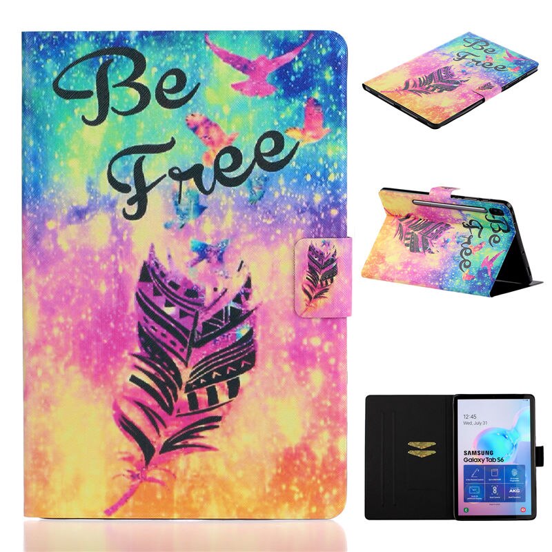 เคส Samsung Galaxy Tab S6 10.5 SM-T860 SM-T865 2019 #เคสฝาพับพิมพ์ลายหนัง PU พร้อมที่เก็บการ์ด Pattern Printing PU Leather Tablet Stand Case with Card Storage