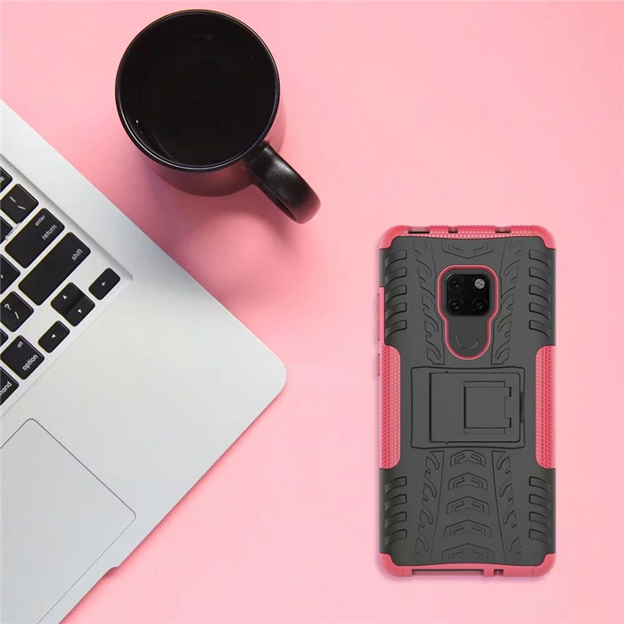 Case Huawei Mate 20 #เคสฝาหลังกันลื่น Cool Tyre Pattern Kickstand (PC + TPU)