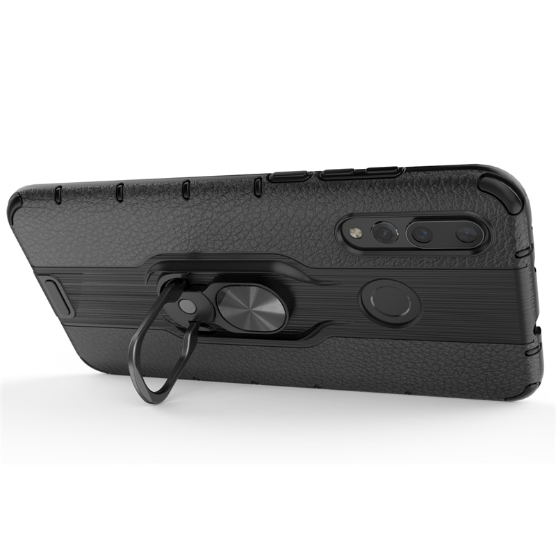 Case Huawei Nova 4 #เคสฝาหลังไฮบริดมีแหวนสวมนิ้ว Detachable Ring Holder Kickstand PC TPU Combo Case