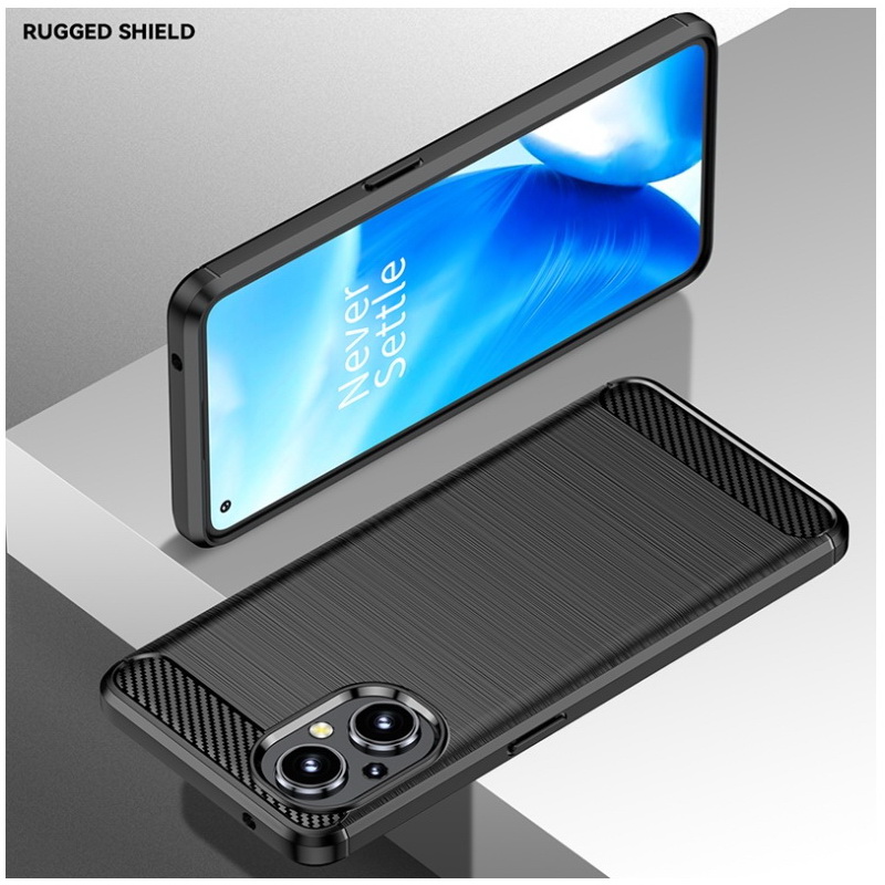 เคส OPPO Reno 7z 5G #เคสฝาหลังผิวแปรงคาร์บอนไฟเบอร์ Brushered TPU Back Case
