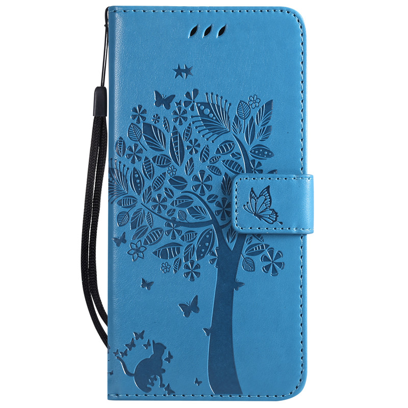 Case iPhone 13 Pro Max#เคสฝาพับหนัง PU พิมพ์ลาย Imprint Cat and Tree Pattern Leather Protection Cover