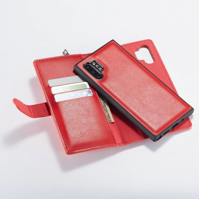Case Samsung Galaxy Note 10+ #เคสหนังฝาพับสไตล์กระเป๋าสตางค์มีช่องซิบ PU Wallet Split Leather 2 in 1 Card Slot + Money slot + Magnetic Separable Shell