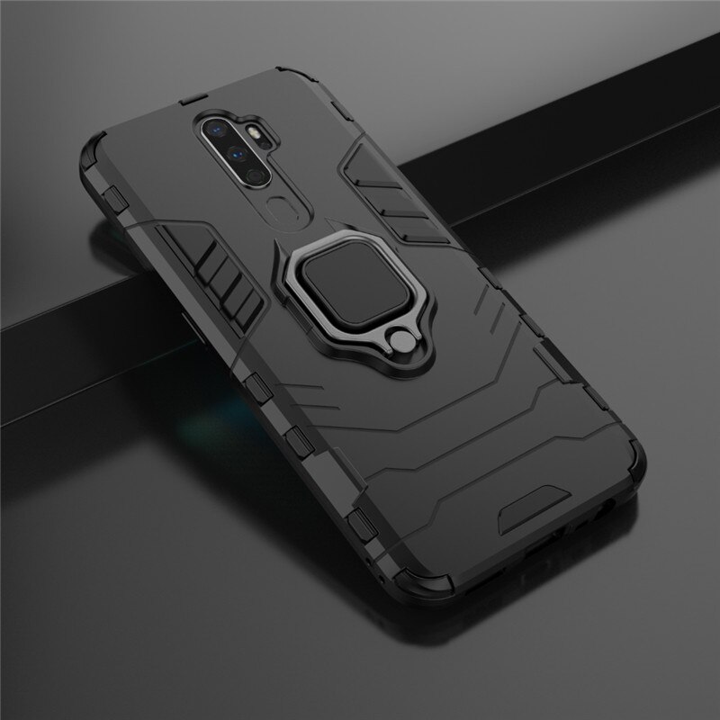 เคส OPPO A9 (2020) / A5 (2020) #เคสฝาหลังพลาสติกแข็ง +TPU Hybrid Case มีแหวนสวมนิ้วโลหะ (สินค้าพร้อมส่ง)