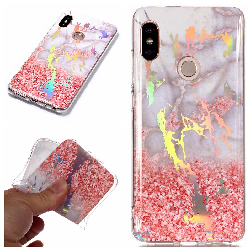 เคส Xiaomi Redmi Note 5 #เคสฝาหลังนิ่ม IMD TPU พิมพ์ลาย Marble Pattern Electroplated