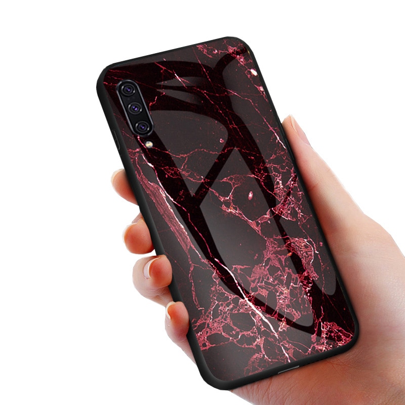 Case Huawei Y9s #เคสฝาหลัง Gradient Color ลายหินอ่อน Glass + PC + TPU Hybrid Case