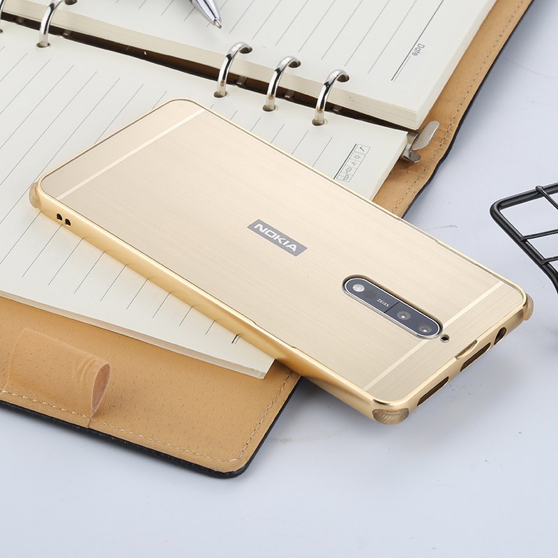 เคส Nokia 8 #เคสฝาหลังกรอบโลหะกันกระแทกฝาหลังพลาสติกเลื่อนสไลด์