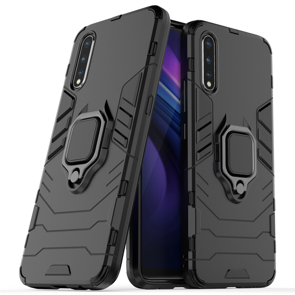 Case Vivo S1 #เคสฝาหลังพลาสติกแข็ง +TPU Hybrid Case มีแหวนสวมนิ้วโลหะ