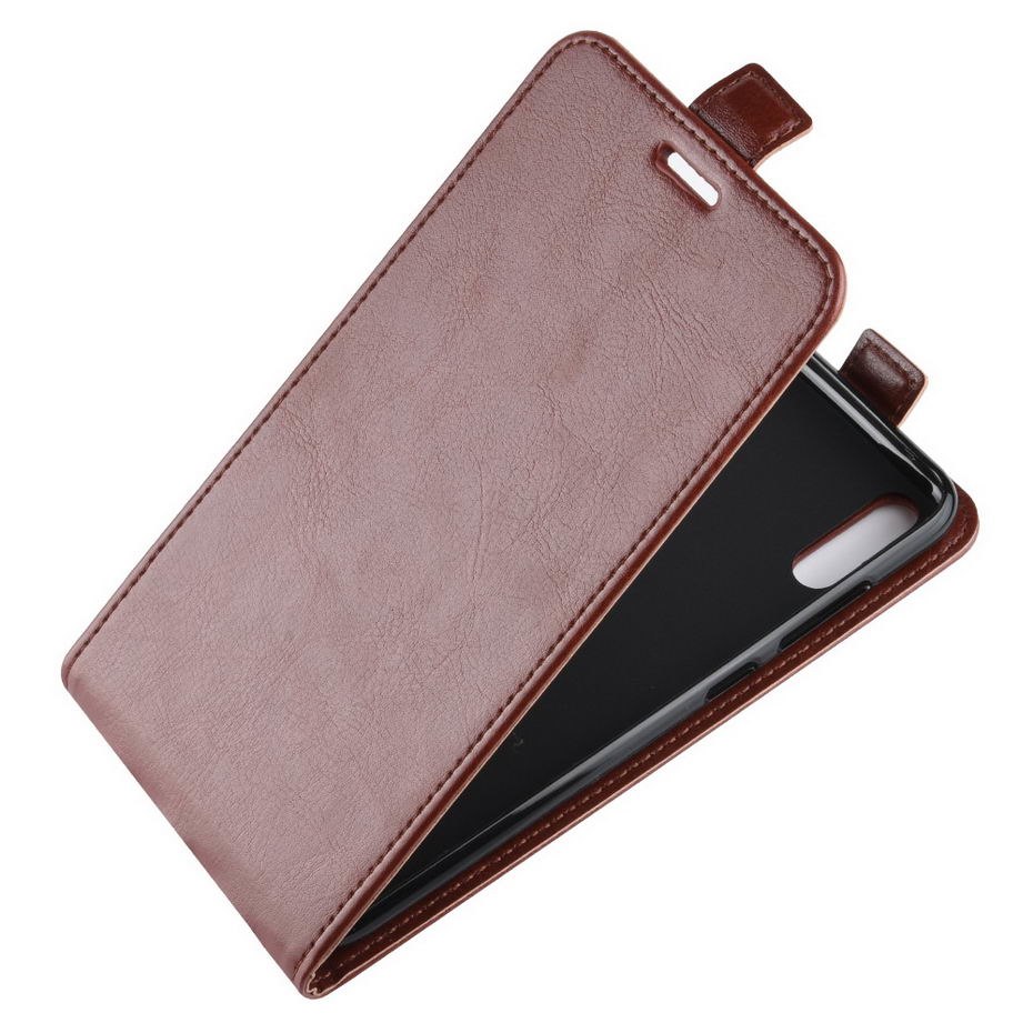 Case Y7 Pro (2019) #เคสฝาพับแนวตั้งหนัง PU ผิวหนังม้า Crazy Horse Skin Leather