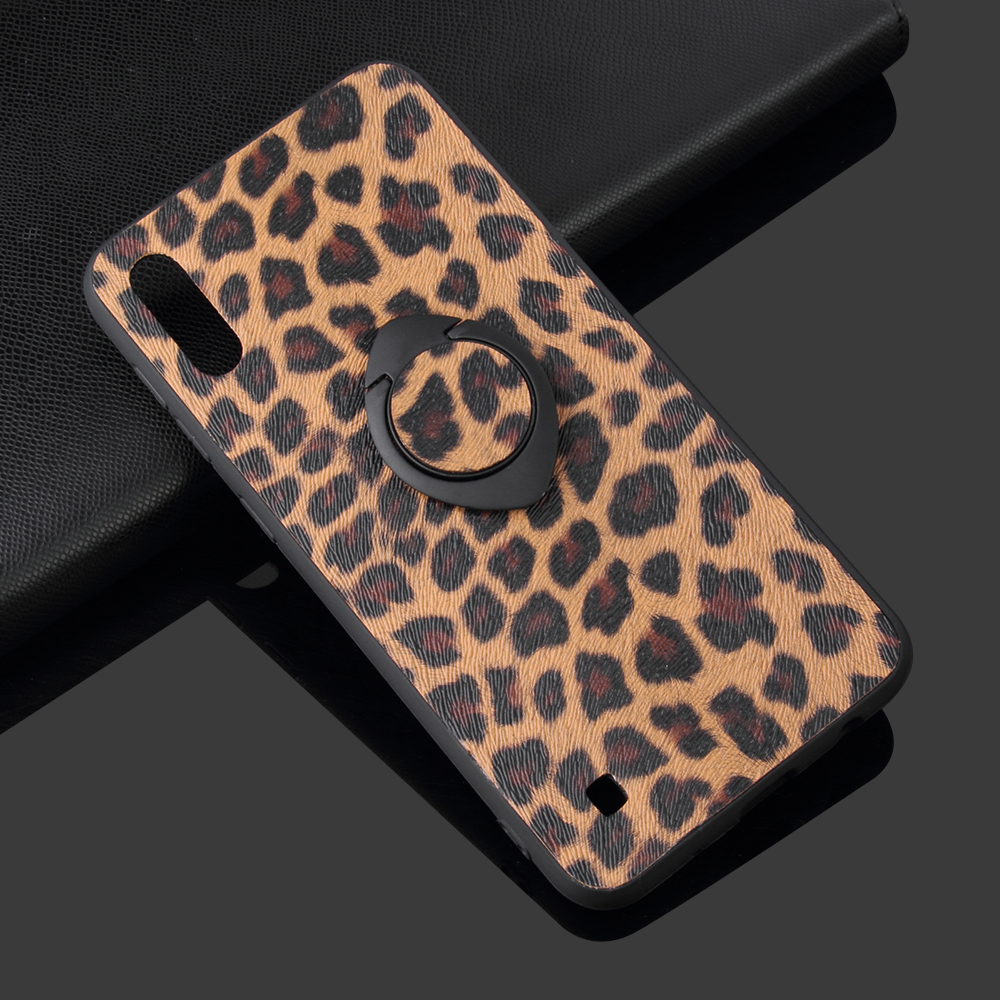 Case Samsung Galaxy A10 #เคสฝาหลังผิวเคลือบหนัง PU + TPU สำหรับพร้อมแหวนสวมนิ้ว