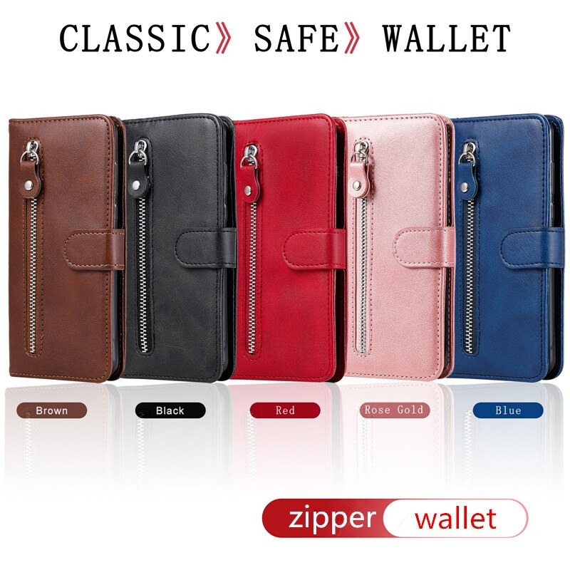 เคส Xiaomi Mi 10T Pro #เคสฝาพับแบบกระเป๋าสตางค์มีช่องด้านหน้า Zipper Pocket Leather Wallet Stand
