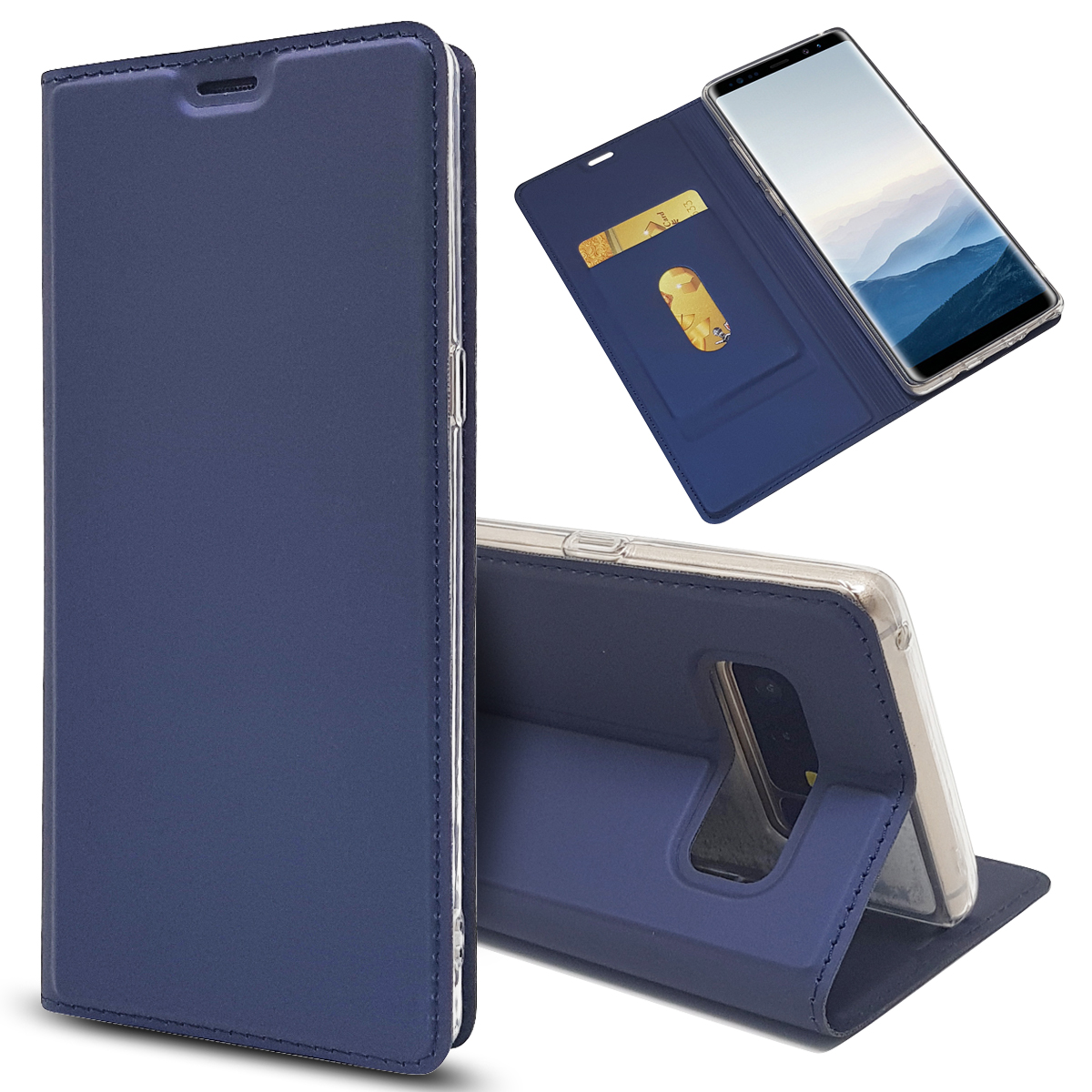 เคส Samsung Galaxy Note 8 #เคสฝาฟับหนัง PU คุณภาพดีพร้อมช่องเสียบการ์ด