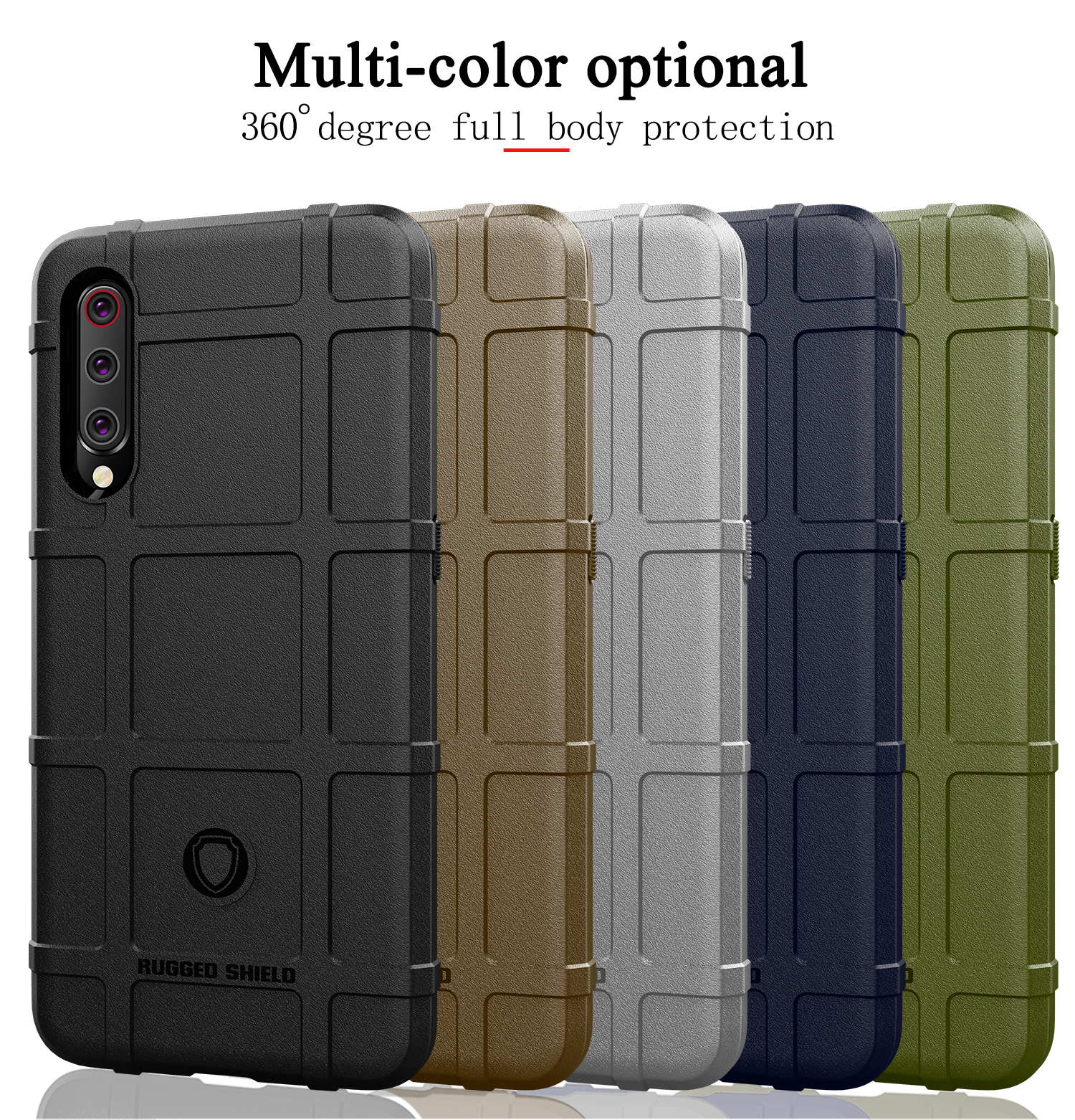 Case Xiaomi Mi 9 #เคสฝาหลัง Rugged Shield Series Soft Silicone Shock Absorption Matte กันกระแทก