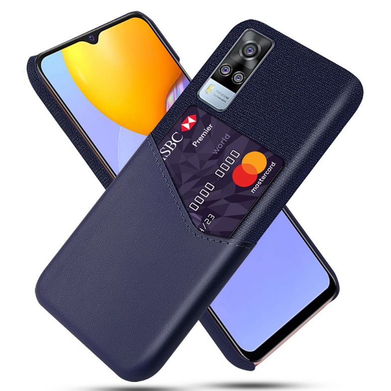 เคส Vivo Y31 2021 #เคสฝาหลัง Hybrid Protective มีช่องเสียบการ์ด Luxury Leather Fabric Card Slot Shockproof Business Wallet Thin Cover