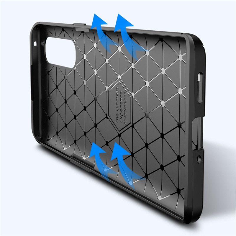 Case OPPO Reno 3 Pro 4G 6.4 นิ้ว #เคสฝาหลังนิ่ม Carbon Fiber Anti-drop TPU Protection