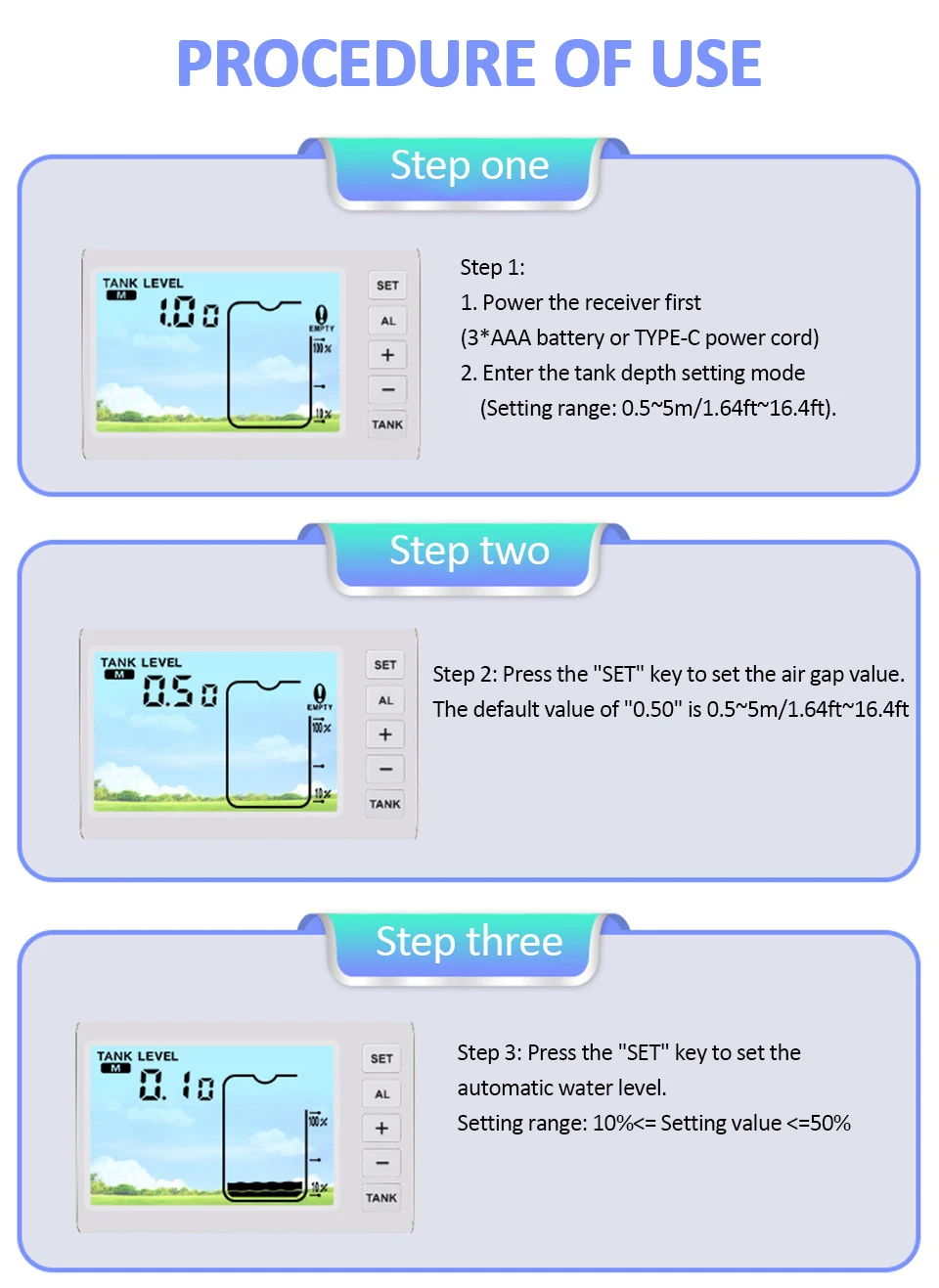 เซนเซอร์วัดความลึกถังน้ำ ultrasonic sensor แบบมีจอส่งสัญญาณ