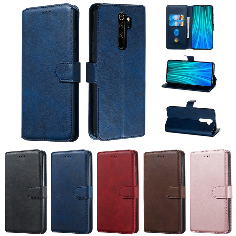 Case Xiaomi Redmi Note 8 Pro #เคสฝาพับมีช่องใส่บัตร 3 ช่อง PU Leather + TPU Wallet Style Protection