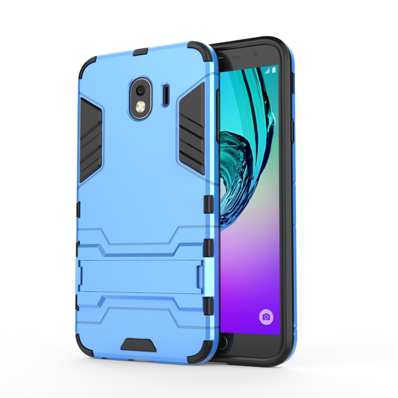 เคส Samsung Galaxy J4 (2018) #เคสฝาหลังพลาสติก ไฮบริด TPU + Kickstand
