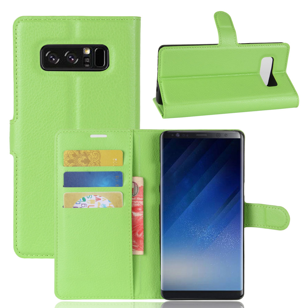 เคส Samsung Galaxy Note 8 #เคสสไตล์กระเป๋าสตางค์หนัง PU ผิวลิ้นจี่สีสันสดใส