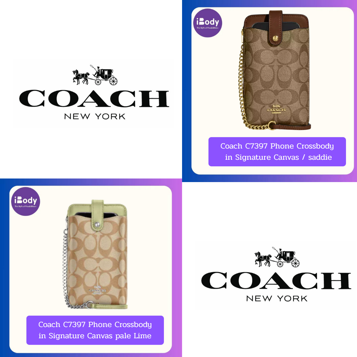 Coach C7397 Phone Crossbody in Signature Canvas กระเป๋าสะพายใส่มือถือ Coach C7397 ลายซิกเนเจอร์