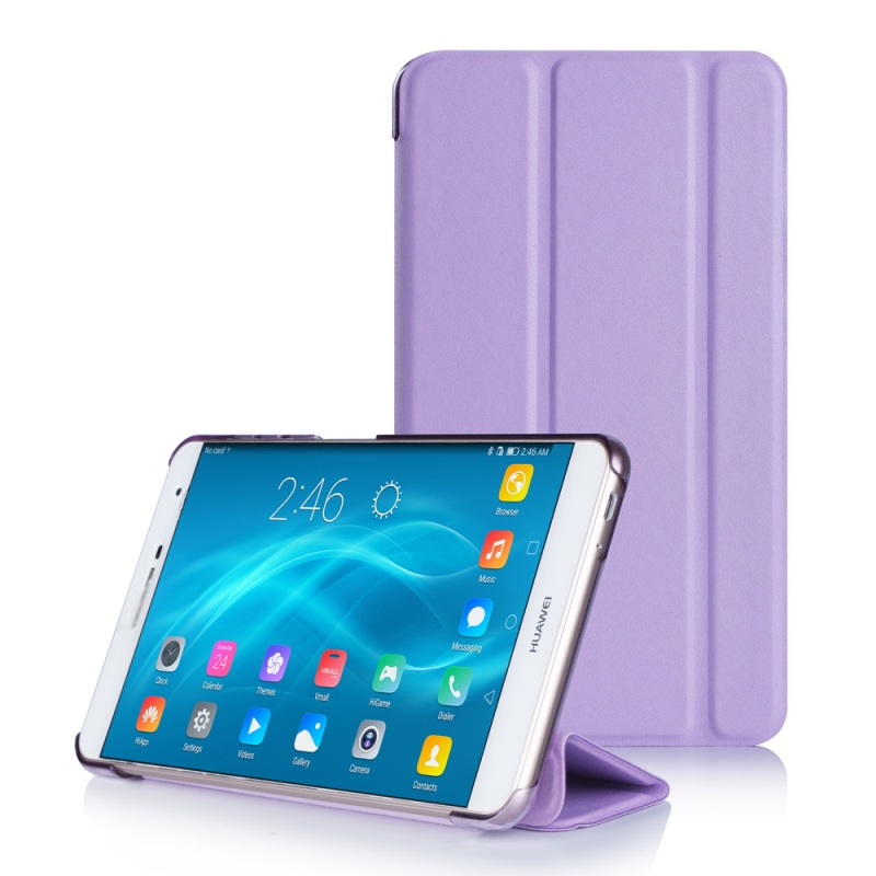 เคส Huawei MediaPad M2 7นิ้ว #เคสแบบฝาพับ 3 พับ #เคสหนัง PU นุ่ม กรอบ PC สีโปร่งแสงคุณภาพดี