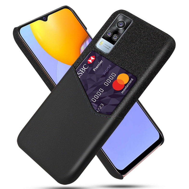 เคส Vivo Y31 2021 #เคสฝาหลัง Hybrid Protective มีช่องเสียบการ์ด Luxury Leather Fabric Card Slot Shockproof Business Wallet Thin Cover