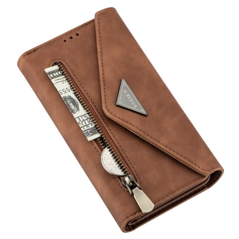 เคส Samsung Galaxy Note 20 / Note 20 5G #เคสฝาพับแบบกระเป๋าสตางค์ช่องใส่บัตรหลายช่องพร้อมสายคล้อง Multi-slot Wallet Zippered Envelope Flip Leather