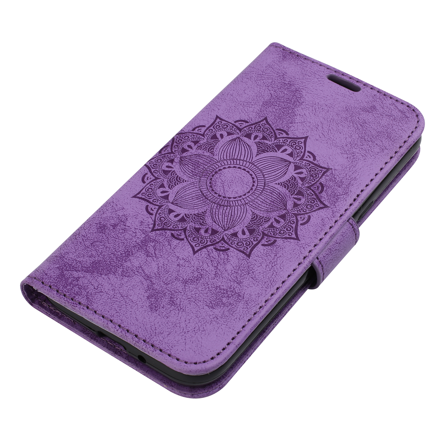 Case Samsung Galaxy J2 Pro 2018 #เคสฝาพับพิมพ์ลายดอกไม้ Mandala Flower