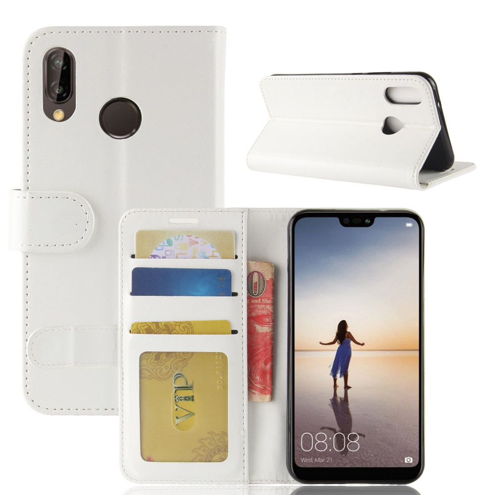 เคส Huawei P20 Lite / Nova 3e #เคสฝาพับหนัง PU ผิวหนังม้าสไตล์กระเป๋าสตางค์สวยงามทันสมัย