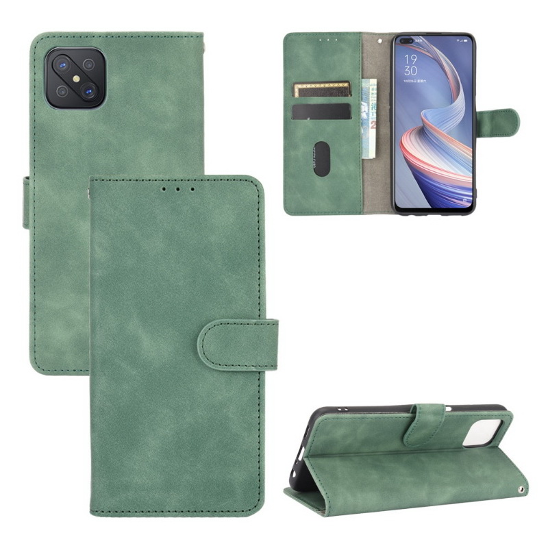 เคส OPPO Reno 4Z 5G #เคสฝาพับแบบกระเป๋าสตางค์หนัง PU มีช่องใส่บัตร Leather Wallet Card Holder Phone Cover