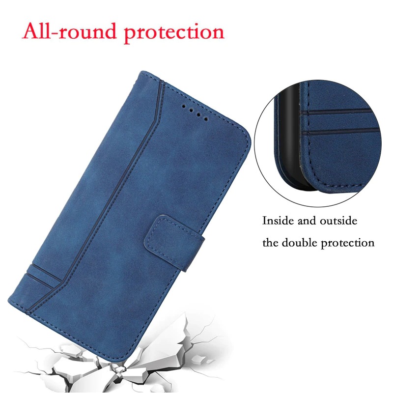 เคส Samsung Galaxy A53 5G#เคสฝาพับแม่เหล็กพร้อมช่องใส่บัตรแบบกระเป๋าสตางค์ Magnetic Flip Wallet Bracket Leather TPU Phone Case